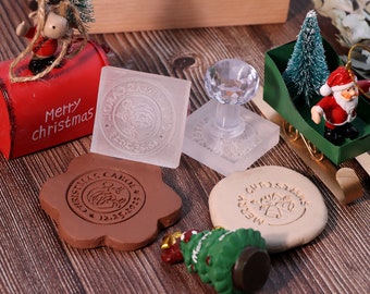 Custom Christmas Pottery Stamp, Acrylic Stamp for Pottery, Custom Clay Stamp, Personalized Stamp, Custom Logo Stamp, Custom Pottery Stamp