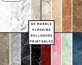 60 Marble Flooring Printables – Dollhouse, Diorama Scales (Digital Download)