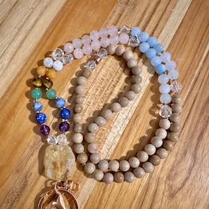 Chakra gemstone lanyard wood ID badge lanyard ID holder natural healing gift essential oil diffuser teacher lanyard nurses badge cruise key