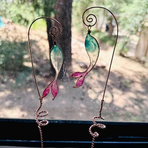 Sweet Copper plant spike mermaid flower garden decor plant stake increased plant growth electro culture mermaid tail epoxy fantasy gift her