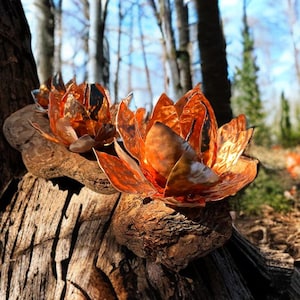 COPPER Large Pure Lotus flower Handmade metal tabletop Copper flower home decor garden decor unique lotus art gift her wedding centerpiece
