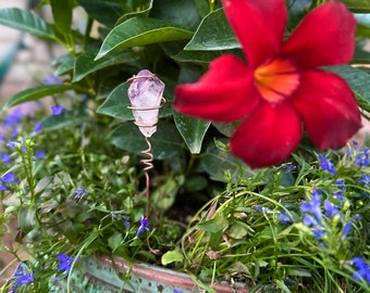 Picos de plantas de cobre, estaca de planta de decoración de jardín de cultivo eléctrico para aumentar el crecimiento de las plantas, decoración de jardín de hongos, regalo lindo para amantes de las plantas de cristal
