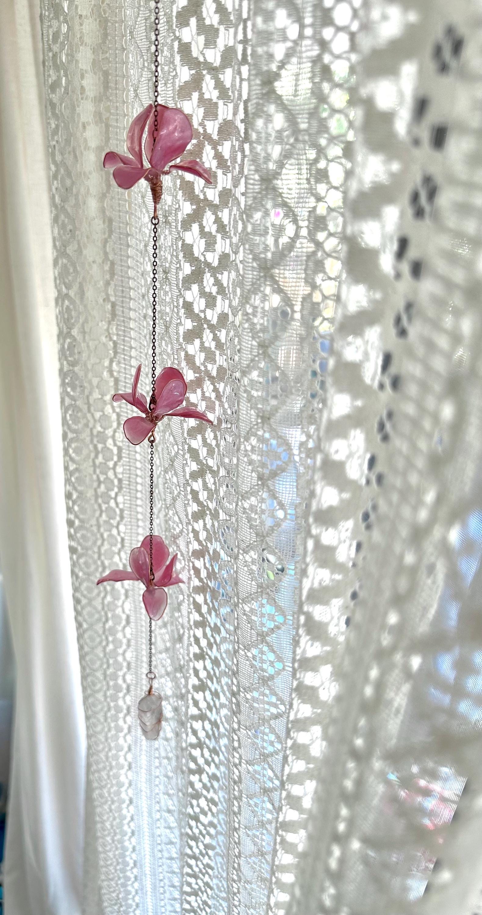 100% Handmade 3 Flower Window Suncatcher Window Dangle Decor