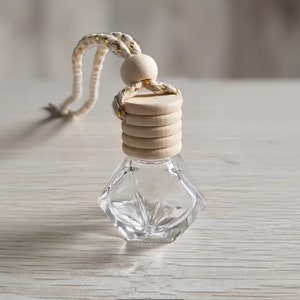 Achteruitkijkspiegel auto diffuser glas en hout auto bengelen spiegel decor boho auto-accessoires etherische olie diffuser achteruitkijkspiegel leuk cadeau voor haar