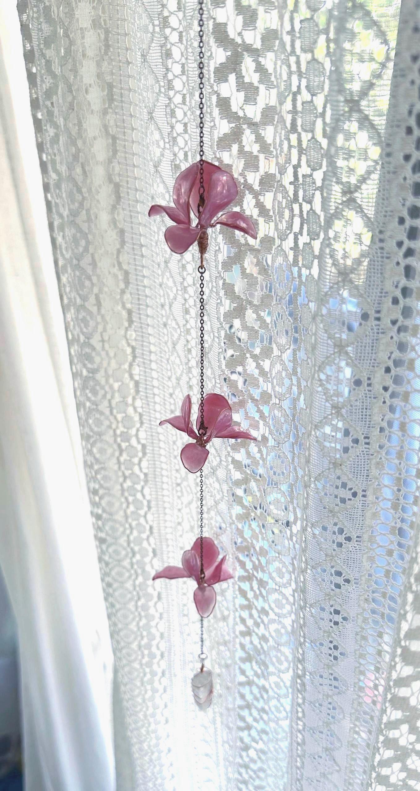 100% Handmade 3 Flower Window Suncatcher Window Dangle Decor