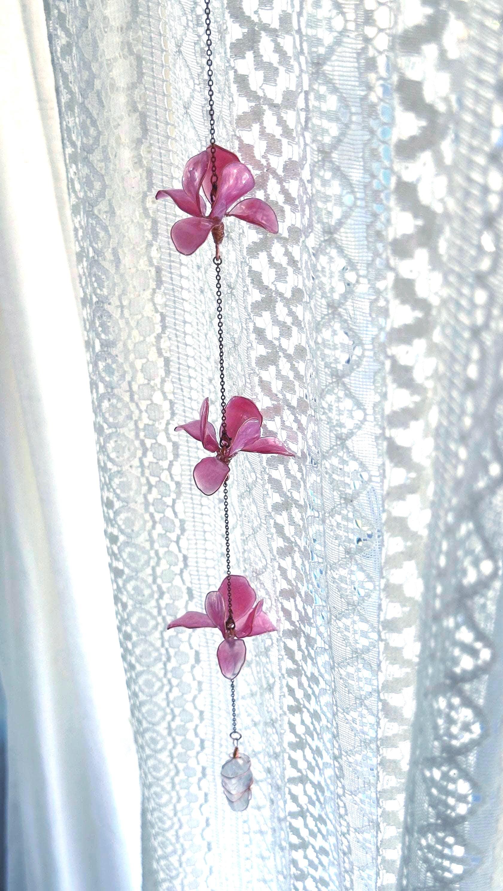 100% Handmade 3 Flower Window Suncatcher Window Dangle Decor