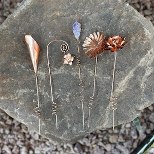 Puur 99,9% koperen bloem Elektrocultuur plantenspies voor altijd bloempot tuindecor natuurlijk metaal huiscadeau schattige bloemen handgemaakte inzet