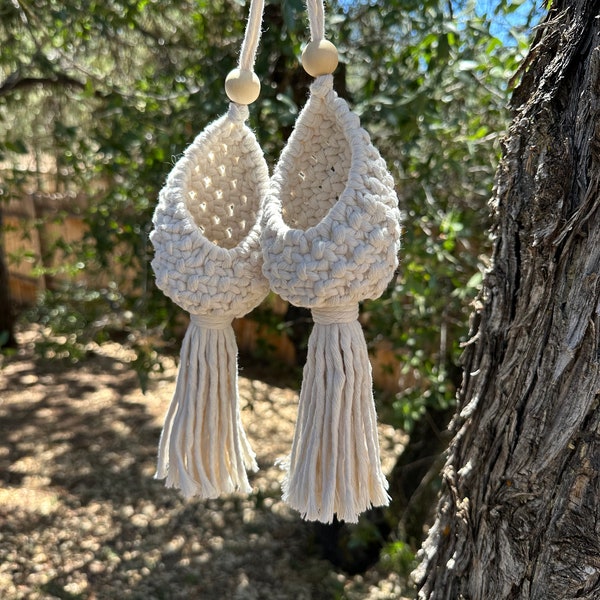 Mini succulent pouch macrame pouch wall hang macrame plant holder pod air small macrame nursery decor plant lover boho decor art bird feeder