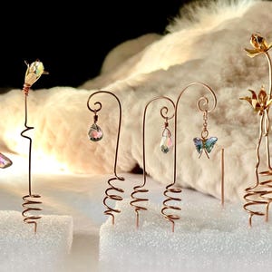 Mini plant spikes vetplanten tuin decor potplant inzet voor verhoogde plantengroei prisma&#39;s handgemaakte tuin decor koperdraad bloemen cadeau