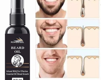 Beard and Hair Growth Oil, Natural Hair Oil for Thicker and Longer Beard | Beard Oil for Uneven, Patchy and Fast Beard Growth, Growth Oil