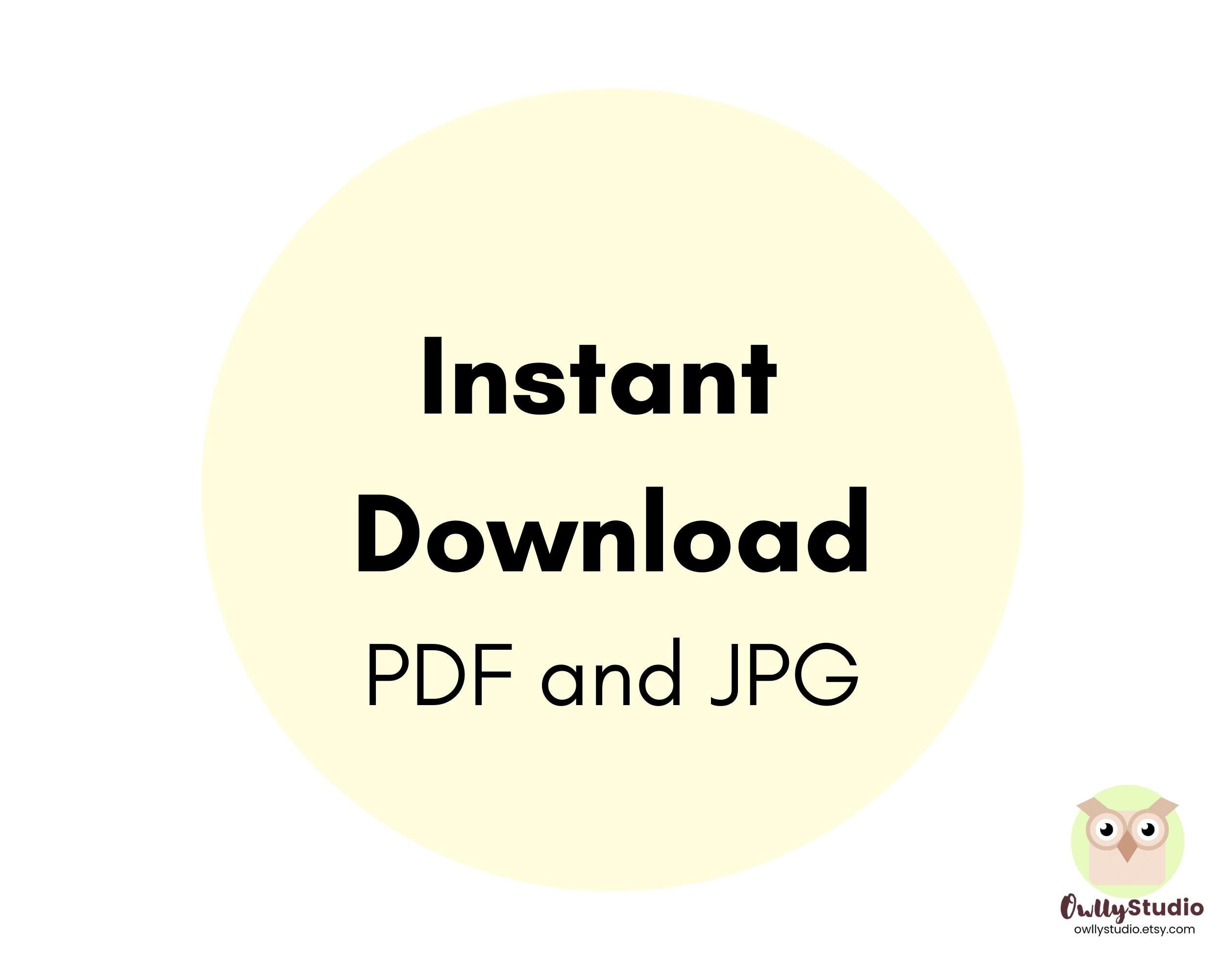 Printable Birthday Card, Happy Birthday Digital Printable Card, Cute