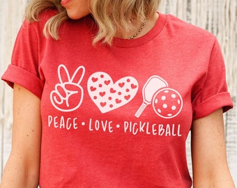 Koszulka Peace Love Pickleball, Koszulka Pickleball, Koszulka Pickleball, Trener Pickleball, Prezent dla Gracza Pickleball, Koszulka z grafiką sportową