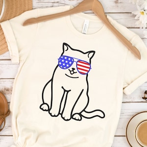 Funny Cat USA Shirt, 4th of July Shirt, Fourth of July Shirt, Patriotic Cat Shirt, Independence Day Cat Shirt, Funny Fourth of July Shirt