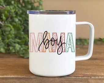 Boy Mama Coffee Mug, Mother Coffee Cup, Insulated Coffee Cup, Boy Mom Coffee Mug, Mother's Day Gift, Gift for Mom, 10oz Cup