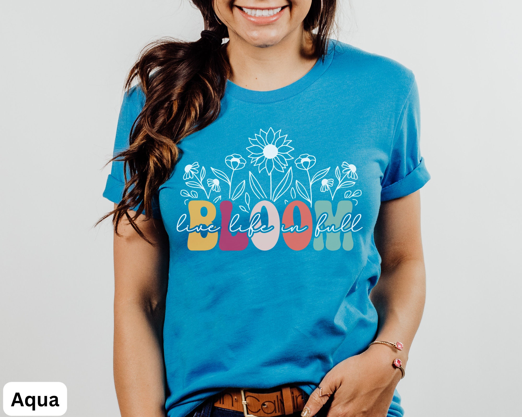 Life Full Bloom, Flower Shirt, Flower Shirt Aesthetic, Floral Graphic ...
