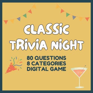 Classic Trivia Family Powerpoint Party Game | Trivia Night | Digital Game | Trivia for Zoom | Answer Sheet | Trivia Question Quiz | Party