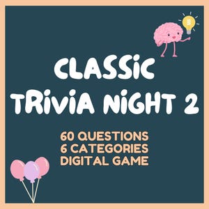 Classic Trivia Family Powerpoint Party Game | Trivia Night | Digital Game | Trivia for Zoom | Answer Sheet | Trivia Question Quiz | Party