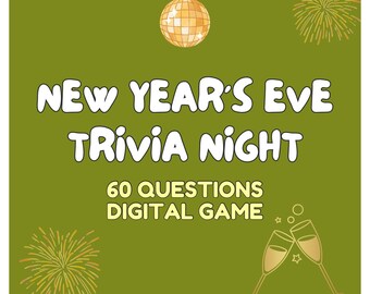 New Year's Eve Trivia Game: 60 Question Family PowerPoint (Digital Game)
