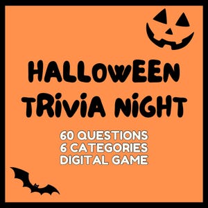 Halloween Trivia Game | Family Powerpoint Game | Trivia Night | Digital Game | Trivia for Zoom | Trivia Quiz | Party Game | 60 Questions