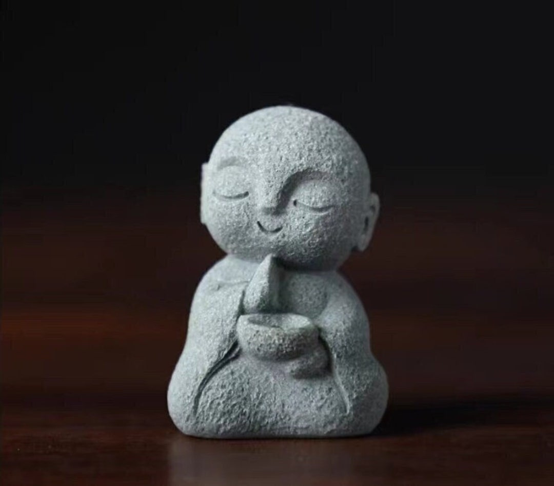 Sandstone Zen Monk Statue Tiny Buddha Figurine Sandstone Etsy