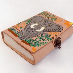 Antique Elephant Print Leather Journal: Refillable Handmade Diary
