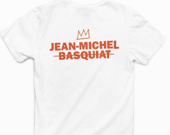 Basquiat F*ck Fame T-shirt: White Unisex Tee with Orange Crown