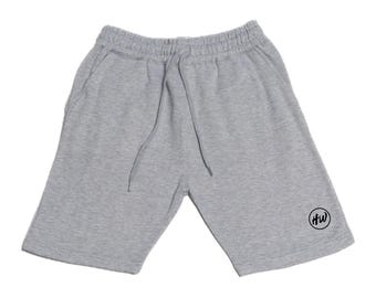 Unisex Fleece Sweat Shorts: 80/20 Cotton Blend, Metal Drawstring Tips