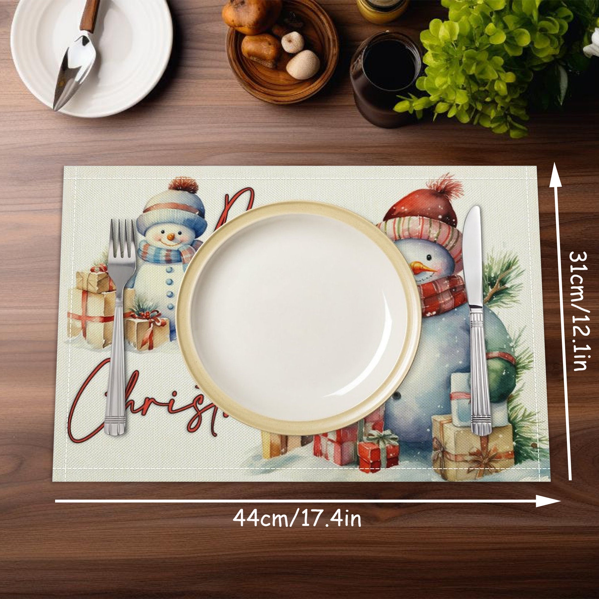 Christmas Placemats Snowman Placemats Winter Placemats Holiday Etsy