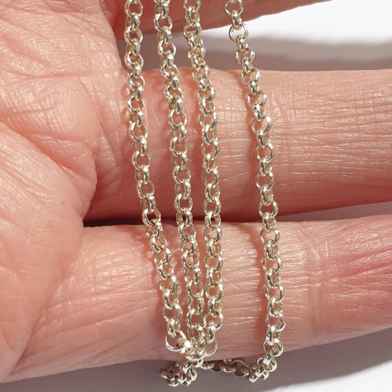 925 Sterling Silver Solid Belcher Link Necklace 7… - image 9