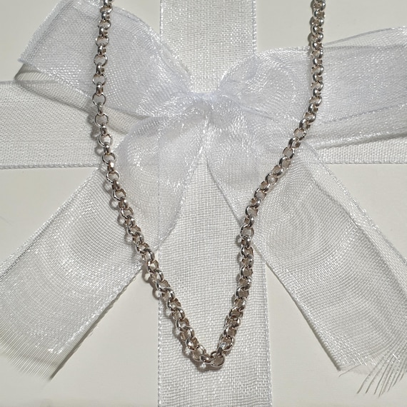 925 Sterling Silver Solid Belcher Link Necklace 7… - image 2