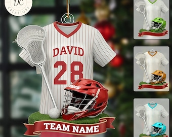 Custom Lacrosse Uniform Ornament, Lacrosse Players Ornament, Personalized Lacrosse Hanging Ornament, Lacrosse Lover Gift, Lacrosse Xmas Gift
