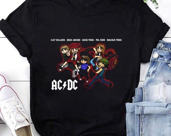 AC / DC Bandmitglieder T-Shirt, ACDC Shirt Fan Geschenke, Acdc Grafik T-Shirt, Acdc Vintage Shirt, Acdc Band Shirt, Acdc Tour Shirt, Acdc Geschenke