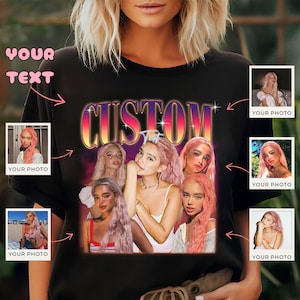 Custom Your Own Bootleg Tee, Retro Custom Bootleg T-shirt, Personalized Bootleg Shirt, Custom Your Photo Shirt, Vintage Graphic 90s Tshirt