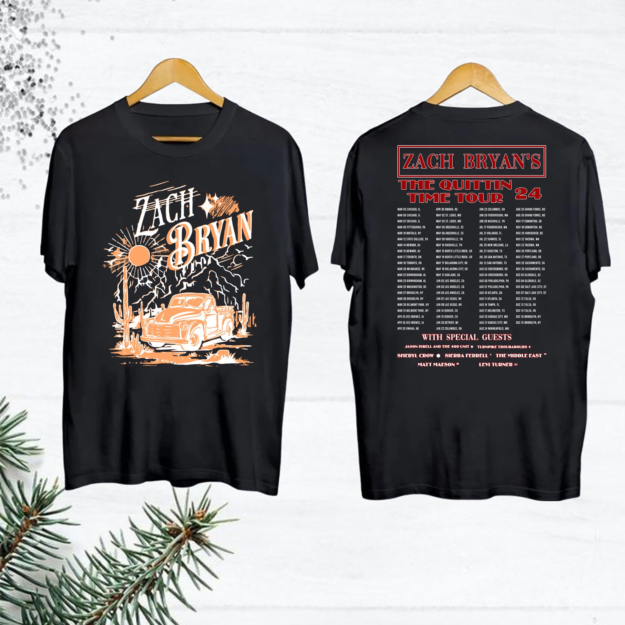 Zach Bryan The Quittin Time Tour 2024 Shirt, Zach Bryan Double Sided T-Shirt