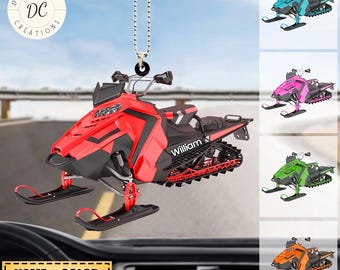 Personalized Snowmobile Ornament, Custom Snowmobile Hanging Ornament, Snowmobile Riders Gift, Snowmobile Christmas Ornament, Christmas Decor