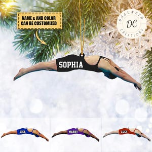 Custom Swimmer Shaped Ornament, Personalized Swimming Ornament, Swimmer Gift, Custom Swimming 2025 Christmas Ornament, Swimming Lovers Gift