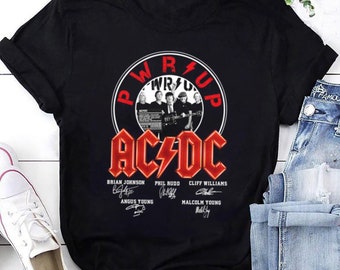 Acdc Rock Band Signatures Shirt, ACDC Pwr Up Tour 2024 Shirt, ACDC Grafik T-Shirt, ACDC Band Fan Geschenk, Acdc Merch, Acdc Band 90er Jahre Vintage Shirt