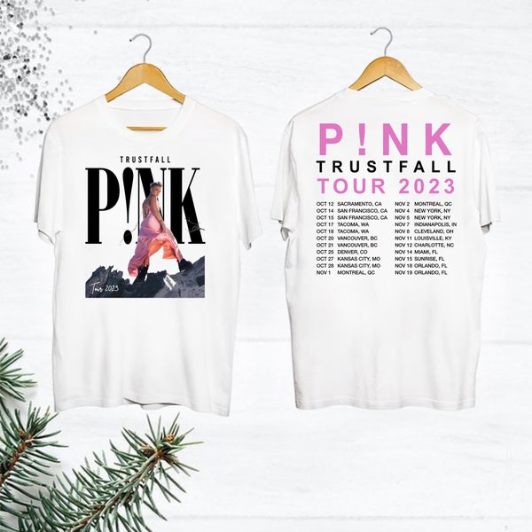 T-shirt de l’album P!nk Trustfall, chemise rose P!nk Trustfall Tour 2023, P!nk Concert Merch, chemise cadeau de fan de chanteur rose, chemise rose P!nk On Tour
