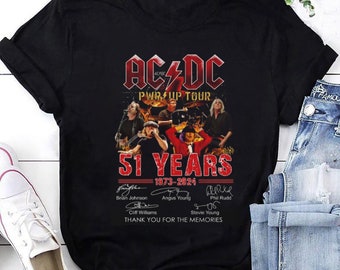 Camisa vintage de 51 años AC/DC 1973-2024, camisa ACDC Band Tour 2024, camisa exclusiva de Acdc Rock Band, Acdc Merch, regalo de fan de Acdc, camiseta de Acdc Band