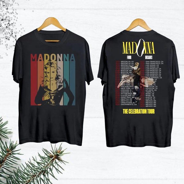 Madonna 90s Vintage Shirt, 2024 Tour Madonna The Celebration T-Shirt, Four Decades Tour Shirt, Madonna Fan Gift Shirt, Madonna Concert Merch