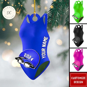 Personalized Swimming Suit Ornament, Swimmer Shaped Ornament, Swimmer Gift, Custom Swimming 2025 Christmas Ornament, Swimming Lovers Gift
