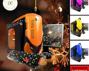 Anpassad PC-dator akryl ornament, personlig PC-datorspel ornament, PC-dator älskare present, gamer ornament, jul gamer present