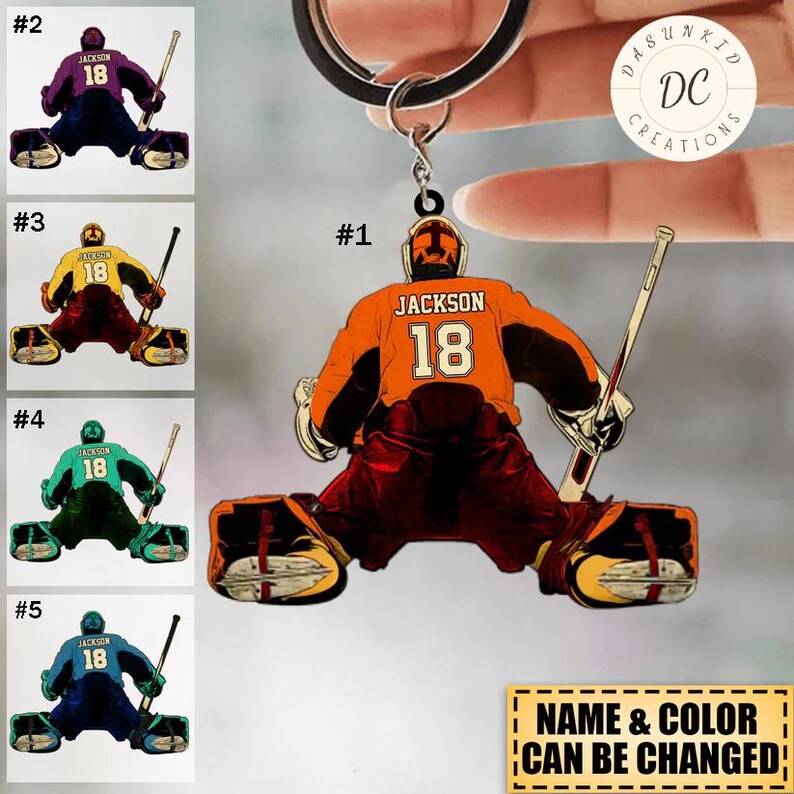 Personalized Ice Hockey Players Ornament, Ice Hockey Shaped Ornament