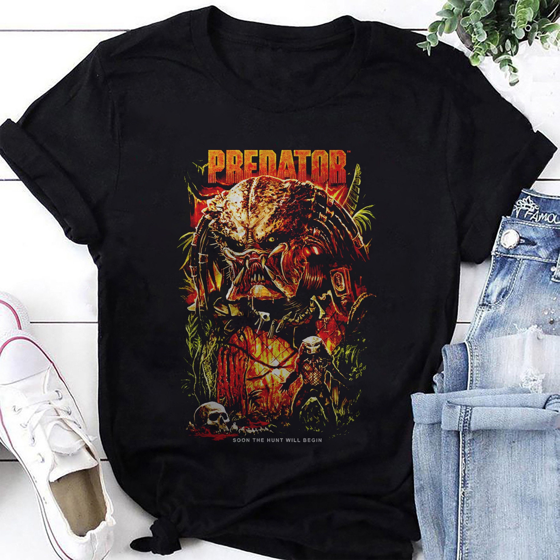 Vintage 1987 Predator Arnold Schwarzenegger Movie T-Shirt