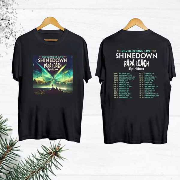 The Revolutions Live Tour Shinedown Papa Roach Spiritbox T-Shirt, Shinedown Tour 2023 Shirt, Shinedown Concert Shirt, Shinedown Band Shirt