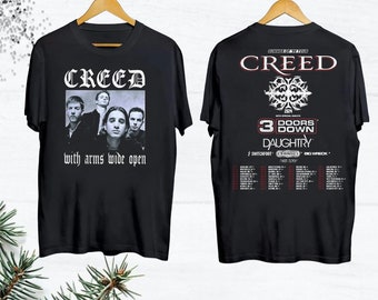 Camiseta vintage de Creed Band Tour 2024, camisa de regalo para fanáticos de Creed Band, merchandising de conciertos de Creed 2024, camisa de Creed de Rock Band, camisa de Creed vintage de los años 90