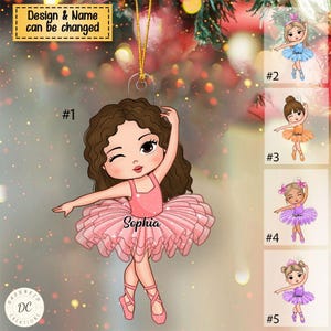 Ballerina Gift, Personalized Ballet Christmas Shaped Ornament, Custom Ballet Christmas Ornament, Ballet Dancers Gift, Ballet Lover Gift