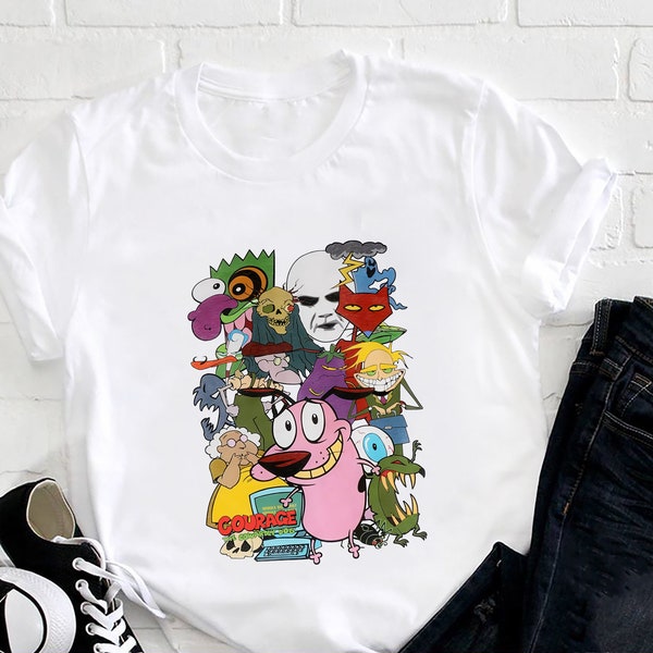 Courage The Cowardly Dog Characters T-Shirt, Courage The Cowardly Dog Shirt Fan Gift, Courage Shirt, Cartoon Vintage Shirt, Courage Dog