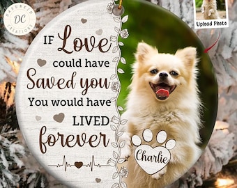 Custom Dog Memorial Ornament, Custom Pet Memorial Ornament, Dog Lovers Ornament, Cat Memorial Ornament, Pet Loss Gift, Christmas Ornament