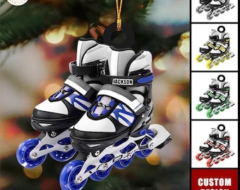 Roller Skate Lover Gift, Personalized Roller Skate Shaped Acrylic Ornament, Custom Roller Skate Christmas Ornament, Roller Skate Keepsake